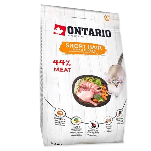 ONTARIO CAT SHORT HAIR sausā kaķu barība Pīle, vista 2kg